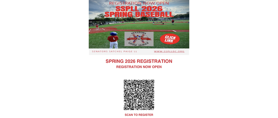 Senators Satchel Paige Little League 2026 Spring Registration 