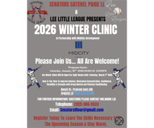 Senators Satchel Paige Little League 2026 Winter Indoor Camp