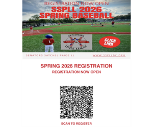 Senators Satchel Paige Little League 2026 Spring Season Registration Is Now Open